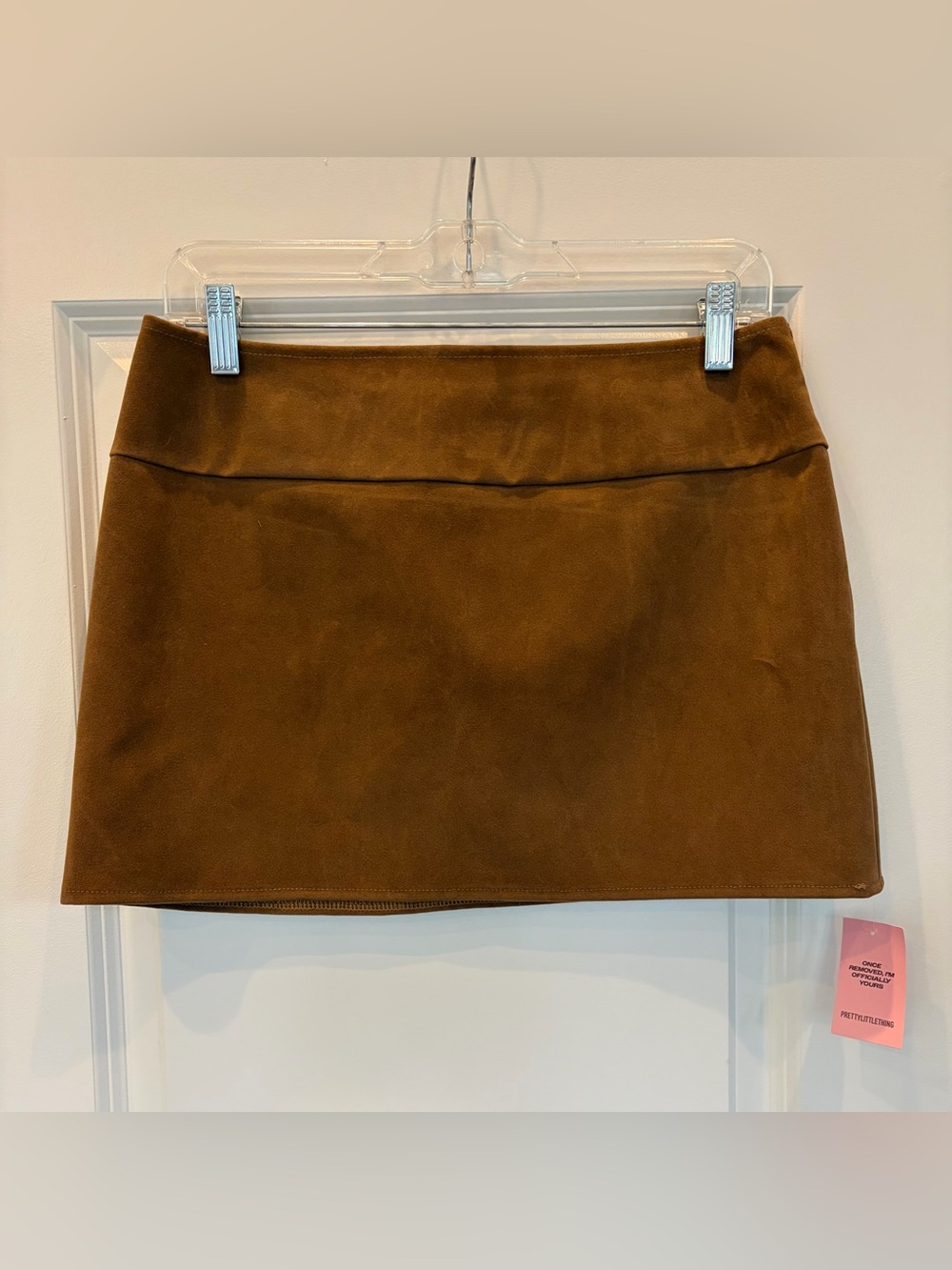 Pretty Little Thing Classic Brown Faux Suede Mini Skirt